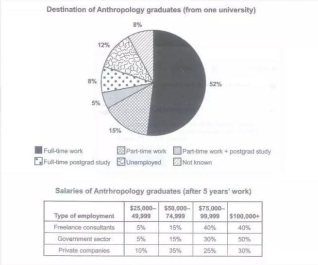 Pie Chart & Table — Anthropology Graduates